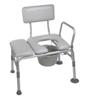 Drive Medical Padded Seat Transfer Bench with Commode Opening