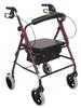 Drive Medical Aluminum Rollator with 8" wheels (Red)