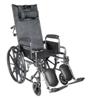 Drive Medical Silver Sport Reclining Wheelchair with Detachable Desk Length Arms and Elevating Leg rest