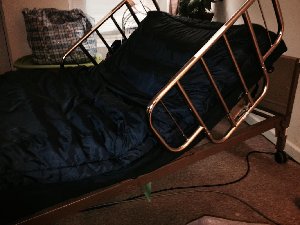 Hospital bed with inflatable mattress, Listed/Fulfilled by Seller #14621